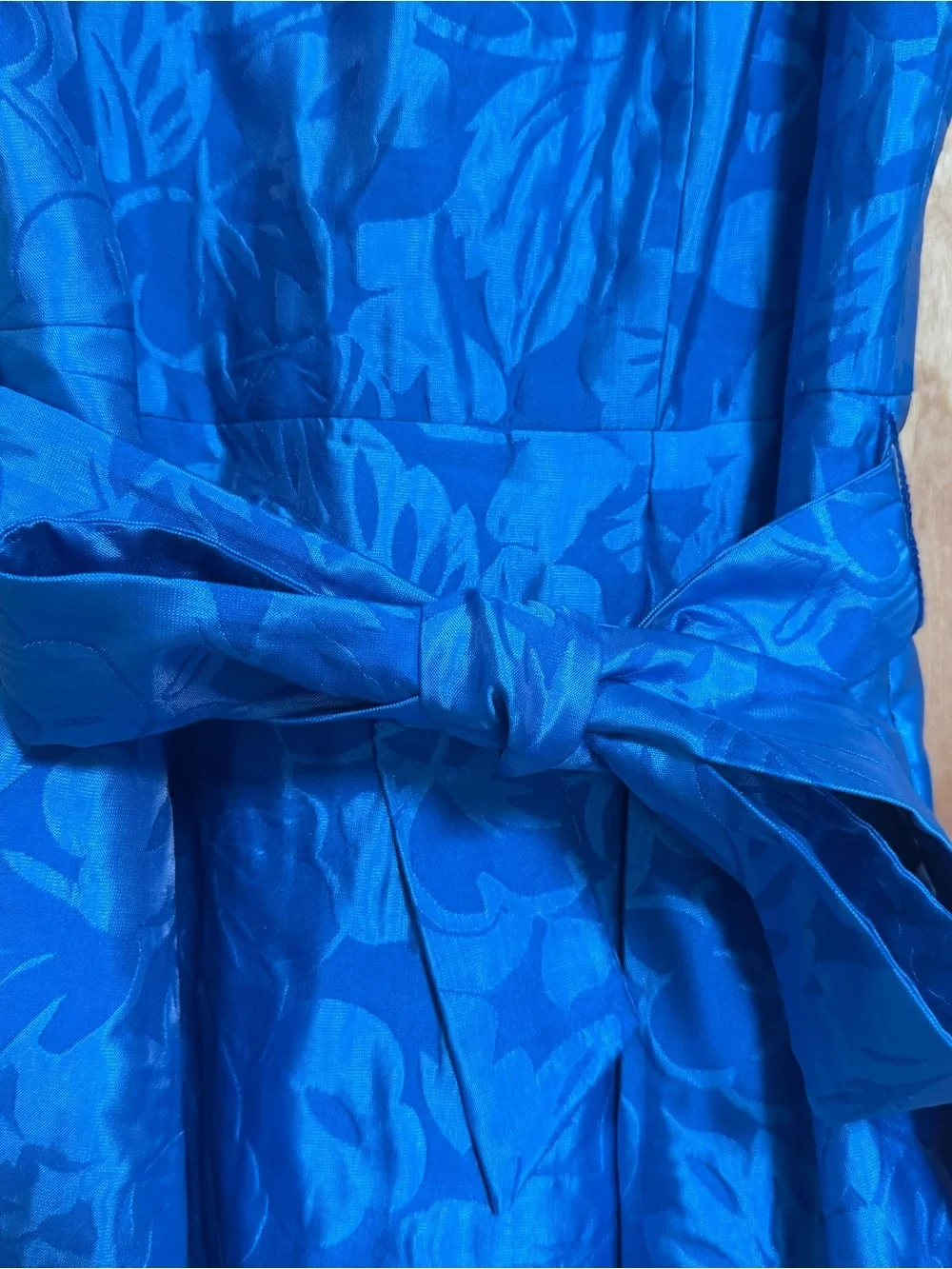 Small Kate Spade Alice Tropical Foliage Bright Blue Floral Brocade Dress - Picture 9 of 14